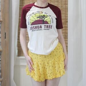 Trendy yellow floral skirt